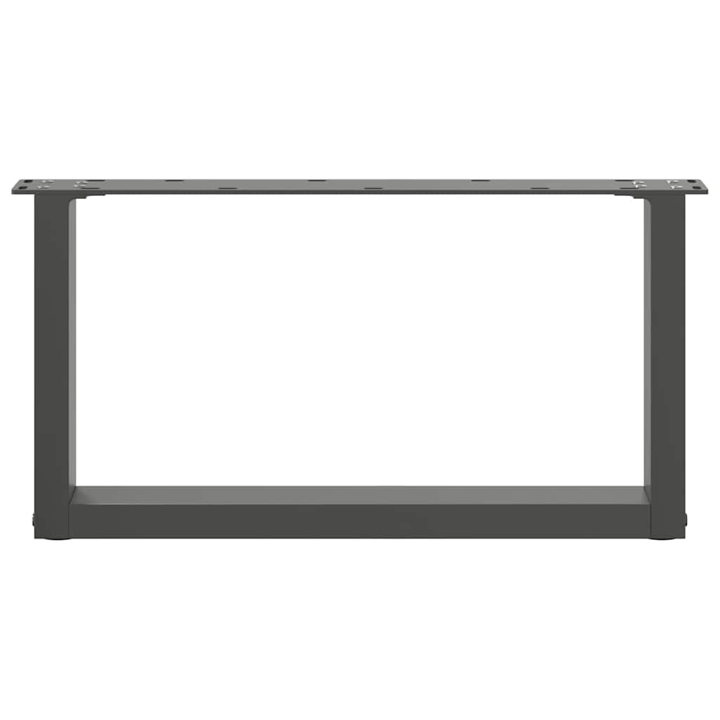 vidaXL Gambe per Tavolino da Caffè a Forma di U 2 pz Antracite 70x(30-31) cm Acciaio