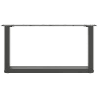 vidaXL Gambe per Tavolino da Caffè a Forma di U 2 pz Antracite 70x(30-31) cm Acciaio