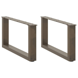 Gambe per Tavolino da Caffè a Forma di U 2 pz Acciaio Naturale 70x(30-31) cm Acciaio