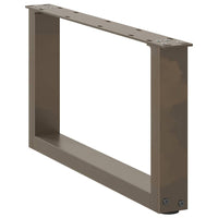 Gambe per Tavolino da Caffè a Forma di U 2 pz Acciaio Naturale 70x(30-31) cm Acciaio