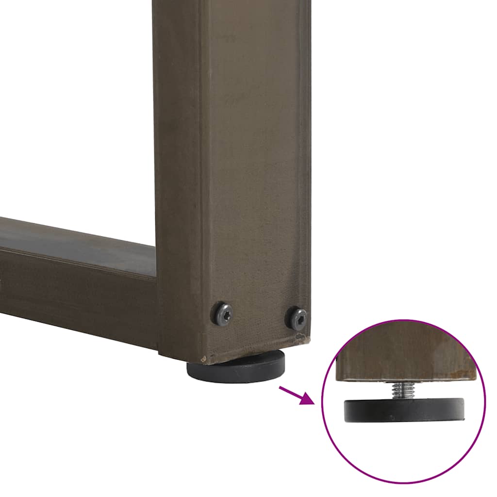 Gambe per Tavolino da Caffè a Forma di U 2 pz Acciaio Naturale 70x(30-31) cm Acciaio