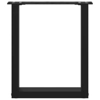 vidaXL Gambe per Tavolino da Caffè a Forma di U 2 pz Nere 28x(42-43) cm Acciaio