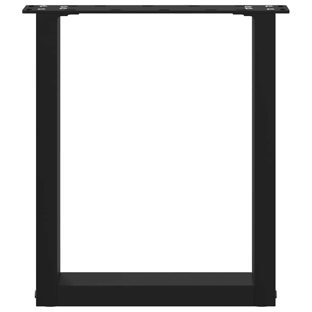 Gambe per Tavolino da Caff¨¨ a Forma di U 2 pz-Set di 2 Gamba per Tavolo Nere 28x(42-43) cm Acciaio 369310