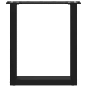 Gambe per Tavolino da Caff¨¨ a Forma di U 2 pz-Set di 2 Gamba per Tavolo Nere 28x(42-43) cm Acciaio 369310