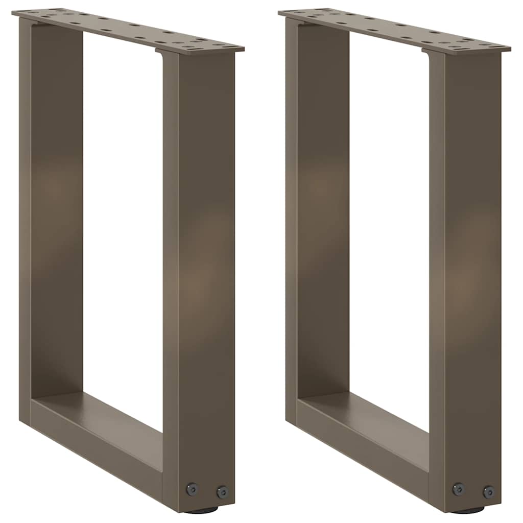 Gambe per Tavolino da Caffè a Forma di U 2 pz Acciaio Naturale 28x(42-43) cm Acciaio