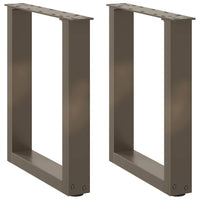 Gambe per Tavolino da Caffè a Forma di U 2 pz Acciaio Naturale 28x(42-43) cm Acciaio