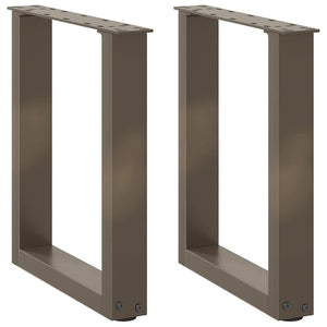 Gambe per Tavolino da Caffè a Forma di U 2 pz Acciaio Naturale 28x(42-43) cm Acciaio