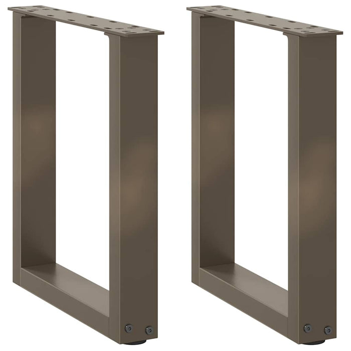 Gambe per Tavolino da Caffè a Forma di U 2 pz Acciaio Naturale 28x(42-43) cm Acciaio