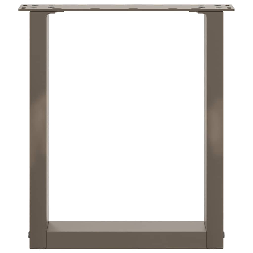 Gambe per Tavolino da Caffè a Forma di U 2 pz Acciaio Naturale 28x(42-43) cm Acciaio