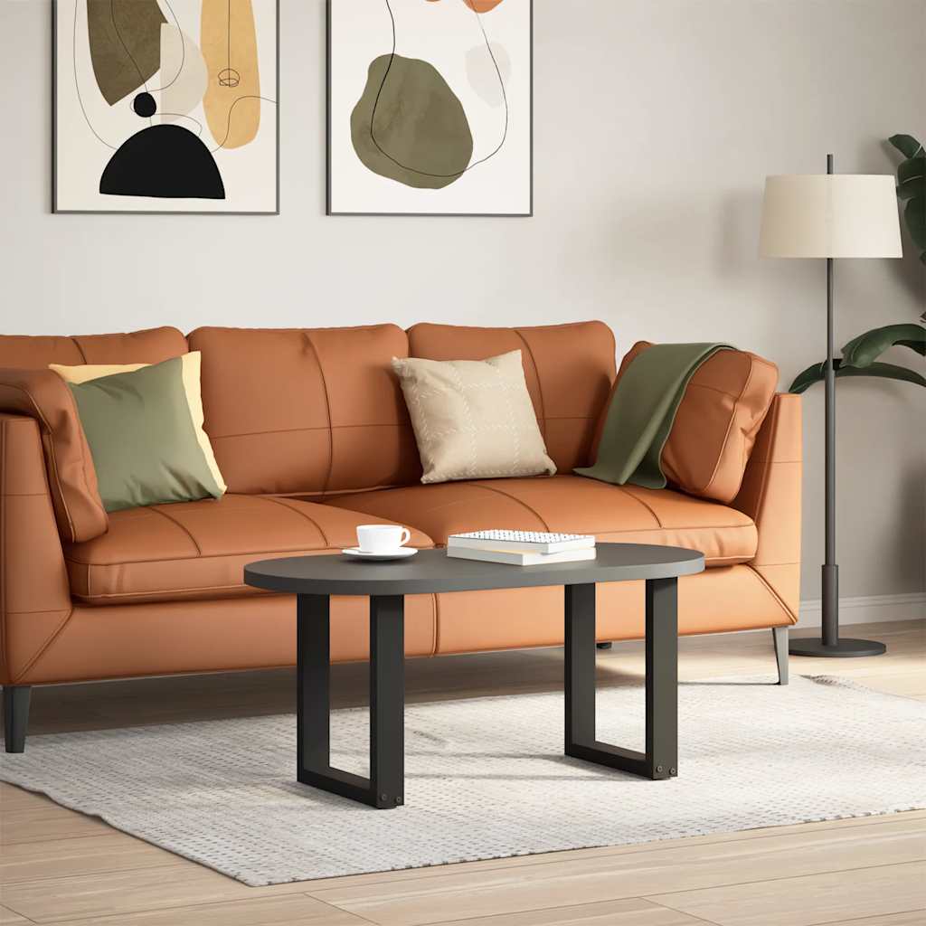 Gambe per Tavolino da Caffè a Forma di U 2 pz Nere 38x(42-43) cm Acciaio