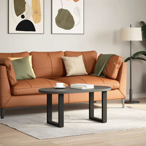 Gambe per Tavolino da Caffè a Forma di U 2 pz Nere 38x(42-43) cm Acciaio