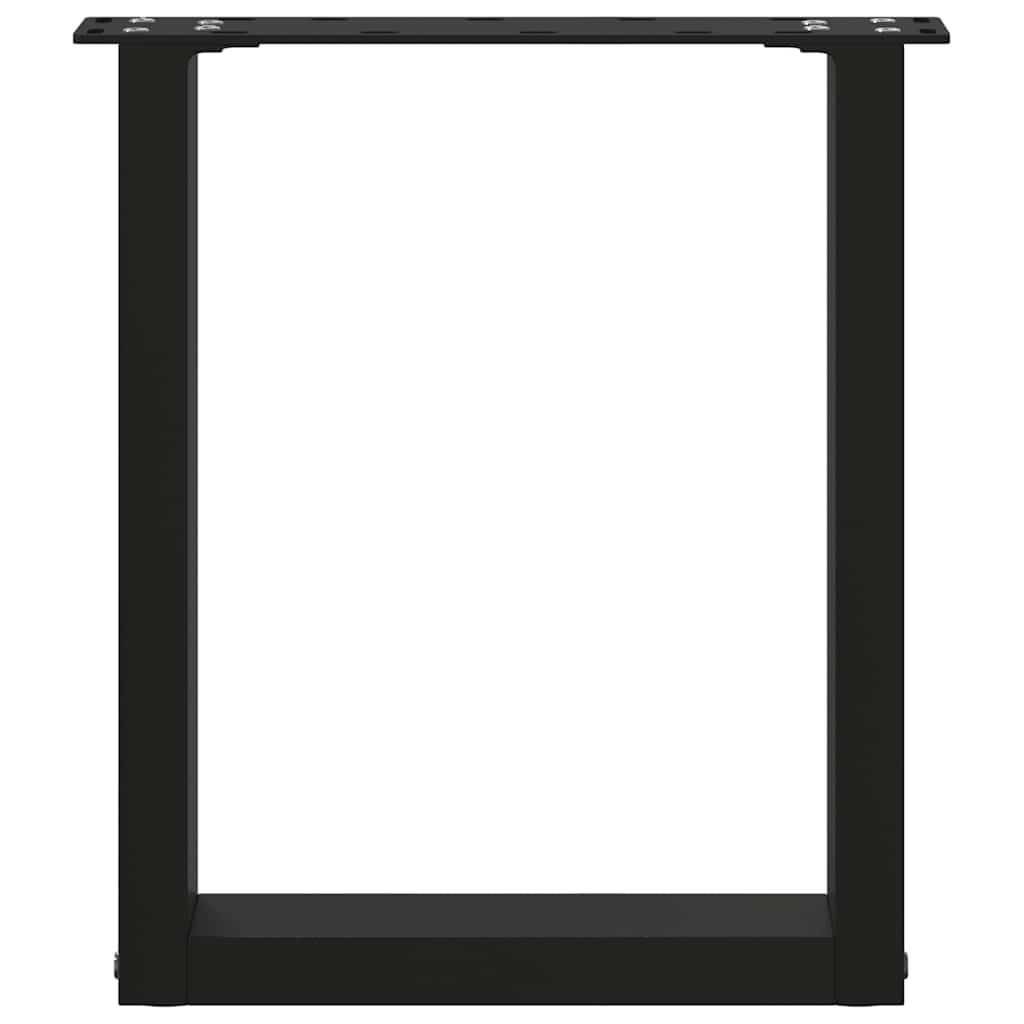Gambe per Tavolino da Caffè a Forma di U 2 pz Nere 38x(42-43) cm Acciaio