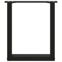 Gambe per Tavolino da Caffè a Forma di U 2 pz Nere 38x(42-43) cm Acciaio