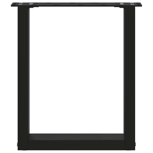 Gambe per Tavolino da Caffè a Forma di U 2 pz Nere 38x(42-43) cm Acciaio