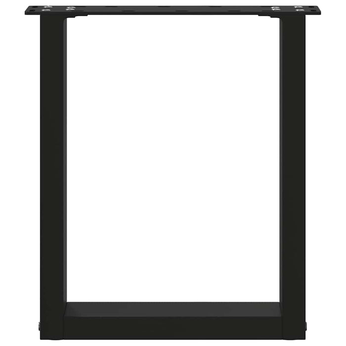 Gambe per Tavolino da Caffè a Forma di U 2 pz Nere 38x(42-43) cm Acciaio