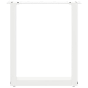 Gambe per Tavolino da Caff¨¨ a Forma di U 2 pz-Set di 2 Gamba per Tavolo Bianche 38x(42-43) cm Acciaio 638713