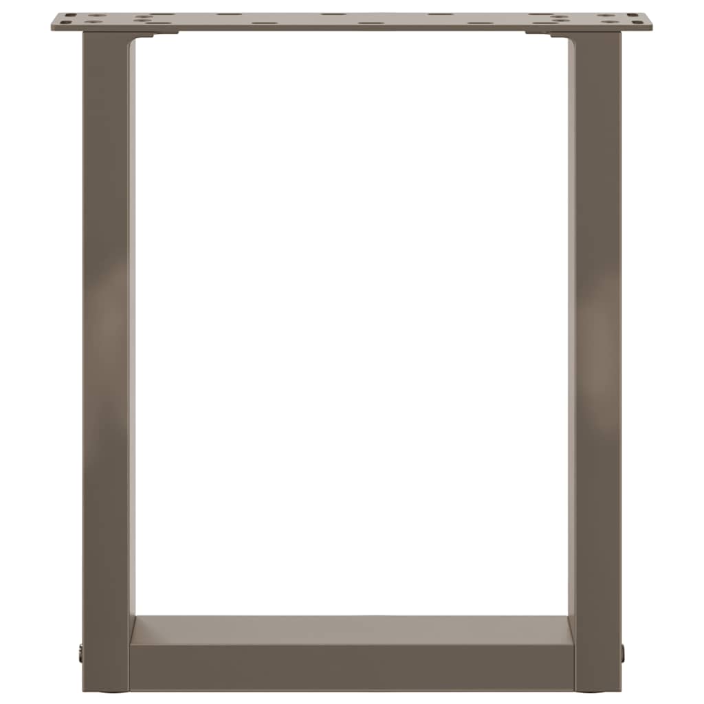 vidaXL Gambe per Tavolino da Caffè a Forma di U 2 pz Acciaio Naturale 38x(42-43) cm Acciaio