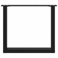 vidaXL Gambe per Tavolino da Caffè a Forma di U 2 pz Nere 50x(42-43) cm Acciaio