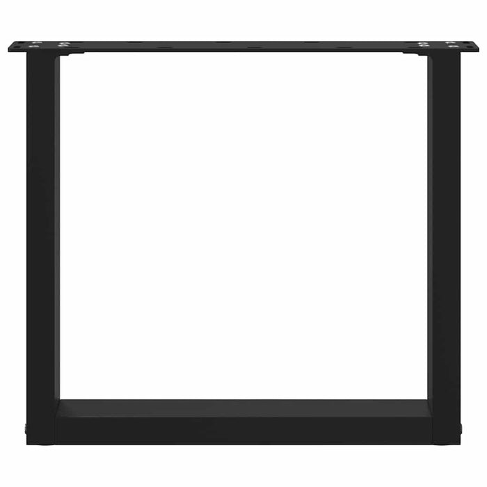 vidaXL Gambe per Tavolino da Caffè a Forma di U 2 pz Nere 50x(42-43) cm Acciaio