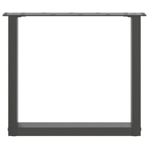 vidaXL Gambe per Tavolino da Caffè a Forma di U 2 pz Antracite 50x(42-43) cm Acciaio