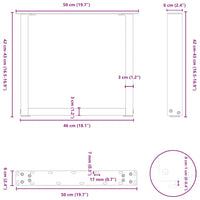 Gambe per Tavolino da Caffè a Forma di U 2 pz Antracite 50x(42-43) cm Acciaio 4013158
