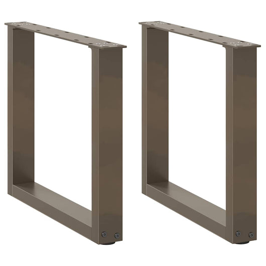 Gambe per Tavolino da Caffè a Forma di U 2 pz Acciaio Naturale 50x(42-43) cm Acciaio