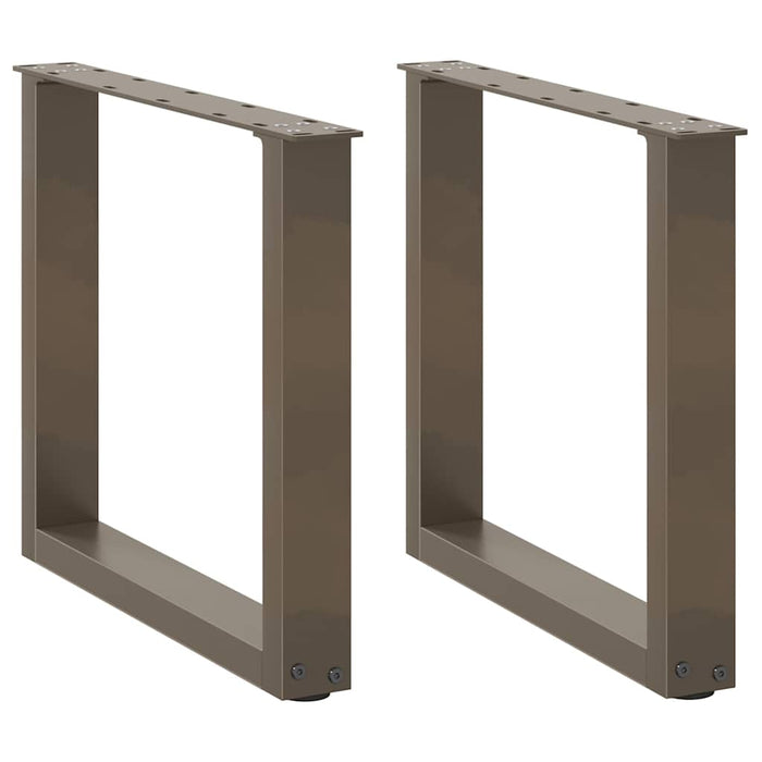 Gambe per Tavolino da Caffè a Forma di U 2 pz Acciaio Naturale 50x(42-43) cm Acciaio