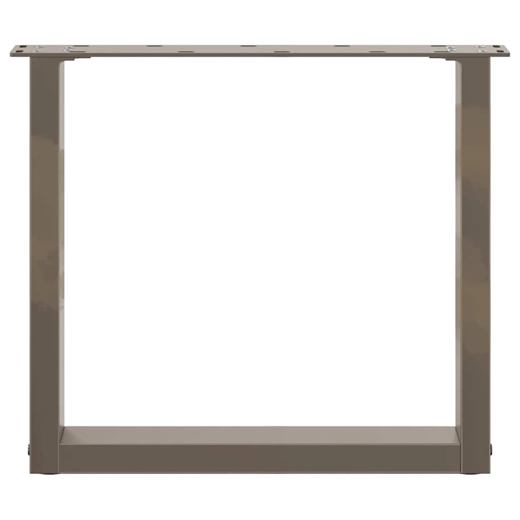 Gambe per Tavolino da Caffè a Forma di U 2 pz Acciaio Naturale 50x(42-43) cm Acciaio 4013159