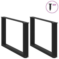 vidaXL Gambe per Tavolino da Caffè a Forma di U 2 pz Nere 60x(42-43) cm Acciaio