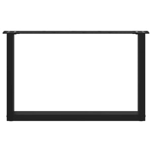 vidaXL Gambe per Tavolino da Caffè a Forma di U 2 pz Nere 60x(42-43) cm Acciaio