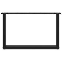 Gambe per Tavolino da Caffè a Forma di U 2 pz Nere 60x(42-43) cm Acciaio 4013160