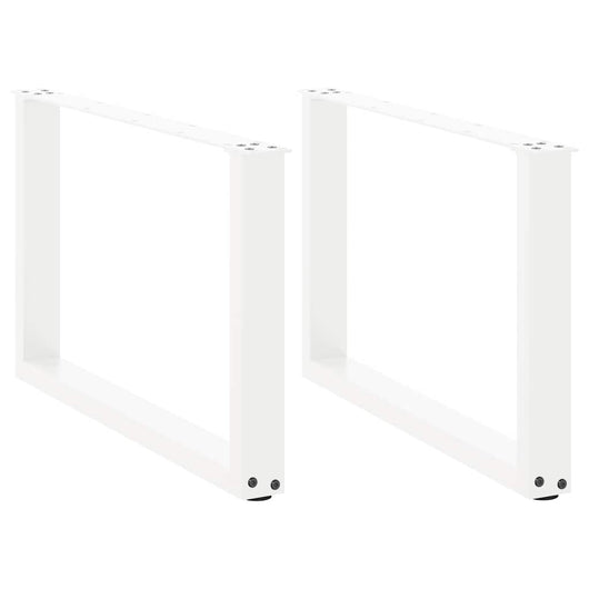 Set di 2 gambe per tavolino da caffè a forma di U 60 x 43 cm con piedini regolabili design moderno acciaio bianco 02_0057401