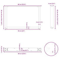 vidaXL Gambe per Tavolino da Caffè a Forma di U 2 pz Bianche 60x(42-43) cm Acciaio