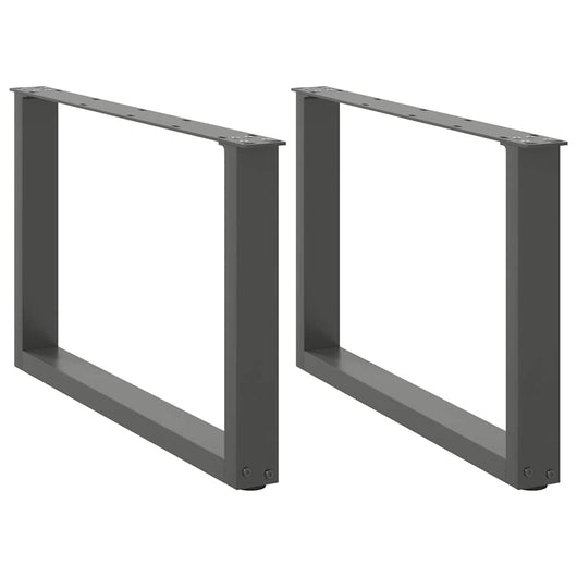 Set di 2 gambe regolabili per tavolino da caffè a forma di U 60 x 43 cm design moderno stabili acciaio antracite 02_0057402