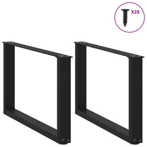 Gambe per Tavolino da Caffè a Forma di U 2 pz Nere 70x(42-43) cm Acciaio
