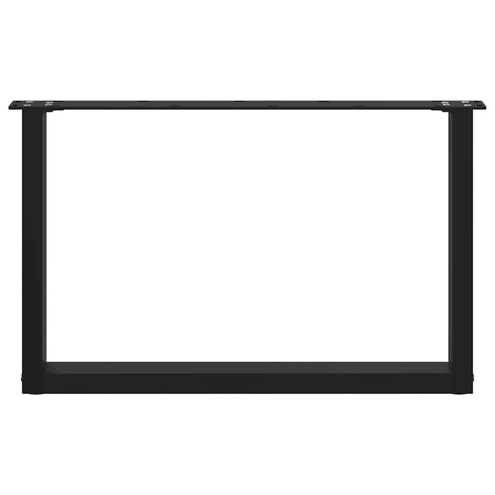 Gambe per Tavolino da Caffè a Forma di U 2 pz Nere 70x(42-43) cm Acciaio
