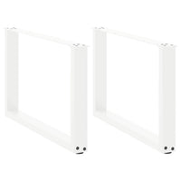 Gambe per Tavolino da Caffè a Forma di U 2 pz Bianche 70x(42-43) cm Acciaio