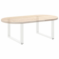 Gambe per Tavolino da Caffè a Forma di U 2 pz Bianche 70x(42-43) cm Acciaio