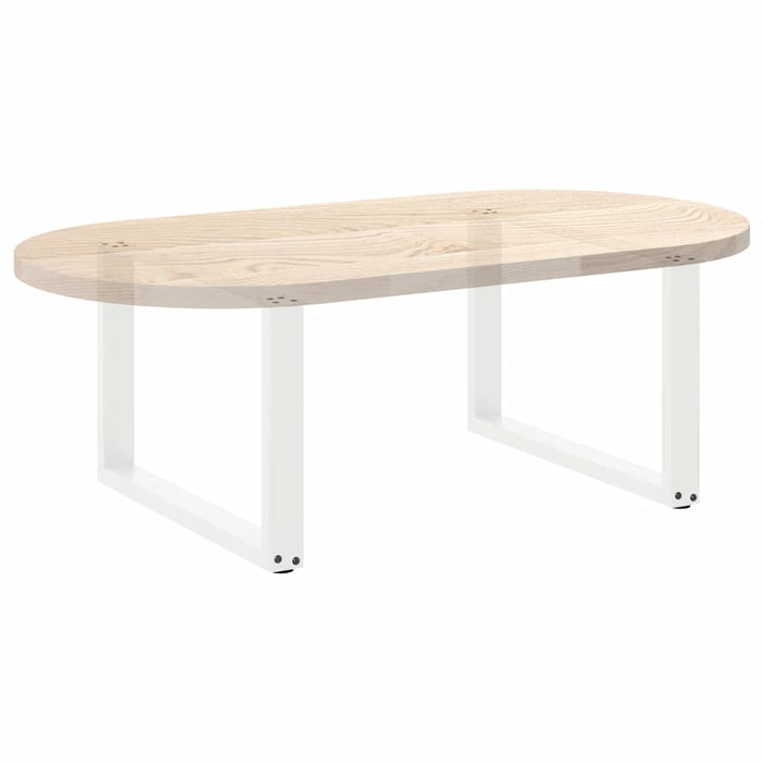 Gambe per Tavolino da Caffè a Forma di U 2 pz Bianche 70x(42-43) cm Acciaio