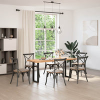 Gambe per Tavolo Consolle a Forma di U 2 pz Nere 28x(72-73) cm Acciaio 4013168