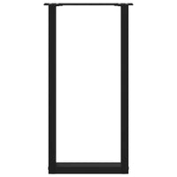 vidaXL Gambe per Tavolo Consolle a Forma di U 2 pz Nere 28x(72-73) cm Acciaio