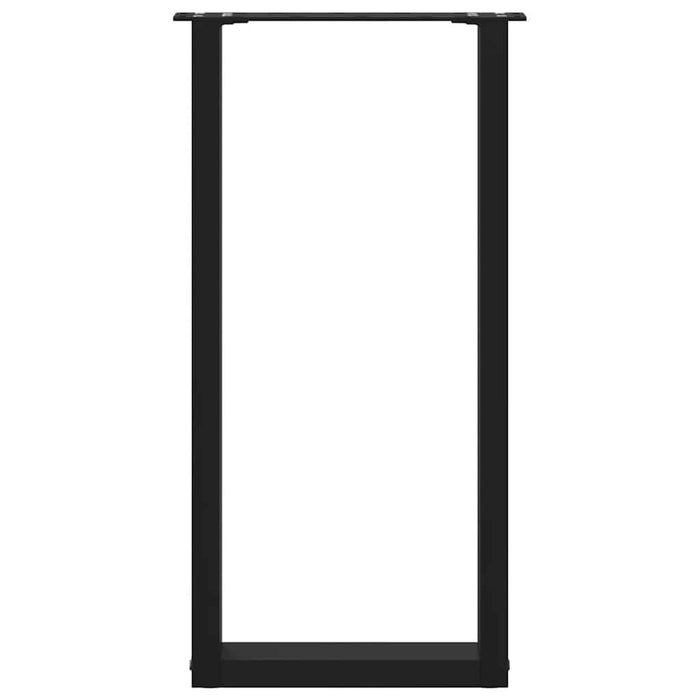 vidaXL Gambe per Tavolo Consolle a Forma di U 2 pz Nere 28x(72-73) cm Acciaio