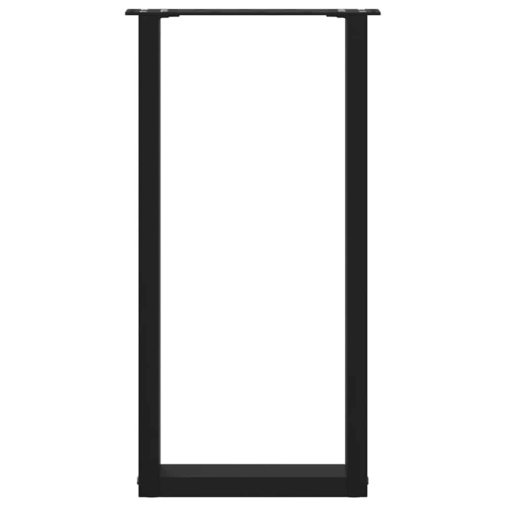 Gambe per Tavolo Consolle a Forma di U 2 pz Nere 28x(72-73) cm Acciaio 4013168