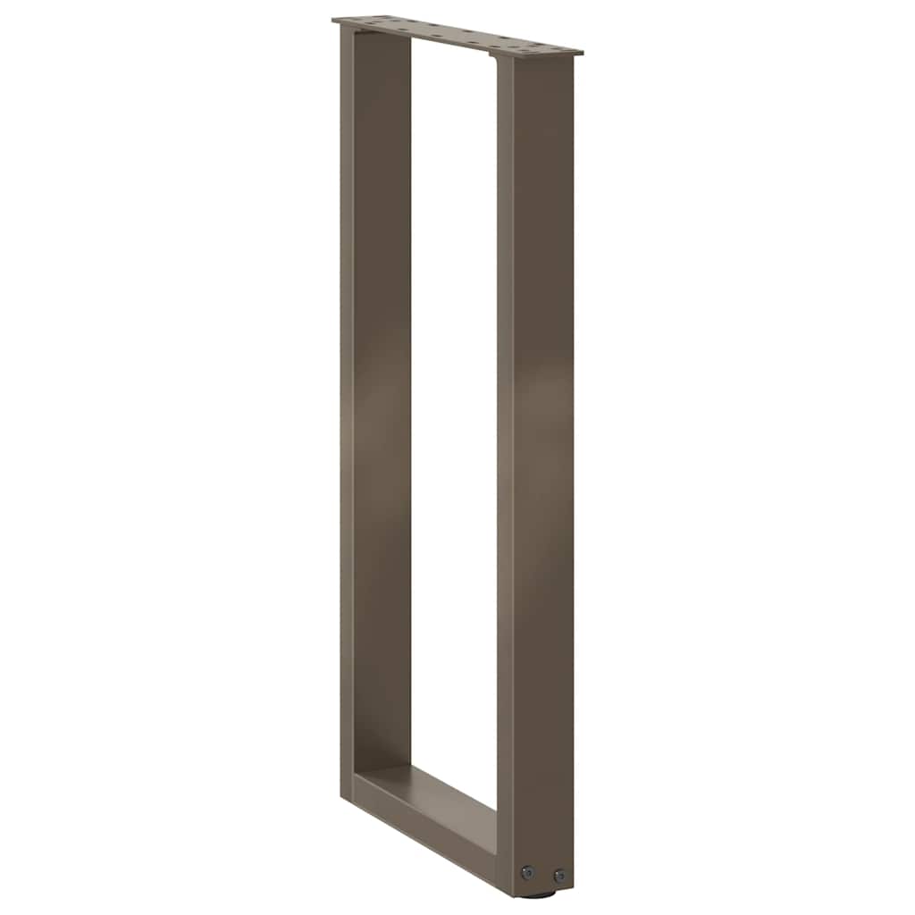 Gambe per tavolo consolle a forma di U 2 pz in acciaio naturale 28x(72-73) cm 4013171