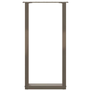 Gambe per tavolo consolle a forma di U 2 pz in acciaio naturale 28x(72-73) cm 4013171