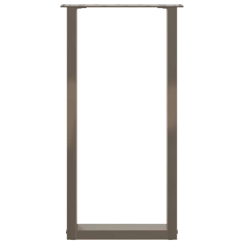 vidaXL Gambe per tavolo consolle a forma di U 2 pz in acciaio naturale 28x(72-73) cm