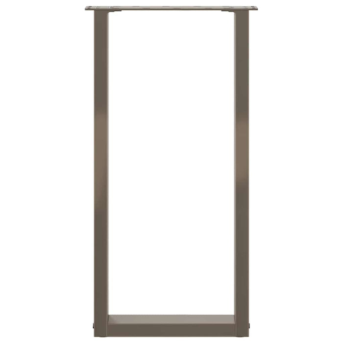 vidaXL Gambe per tavolo consolle a forma di U 2 pz in acciaio naturale 28x(72-73) cm