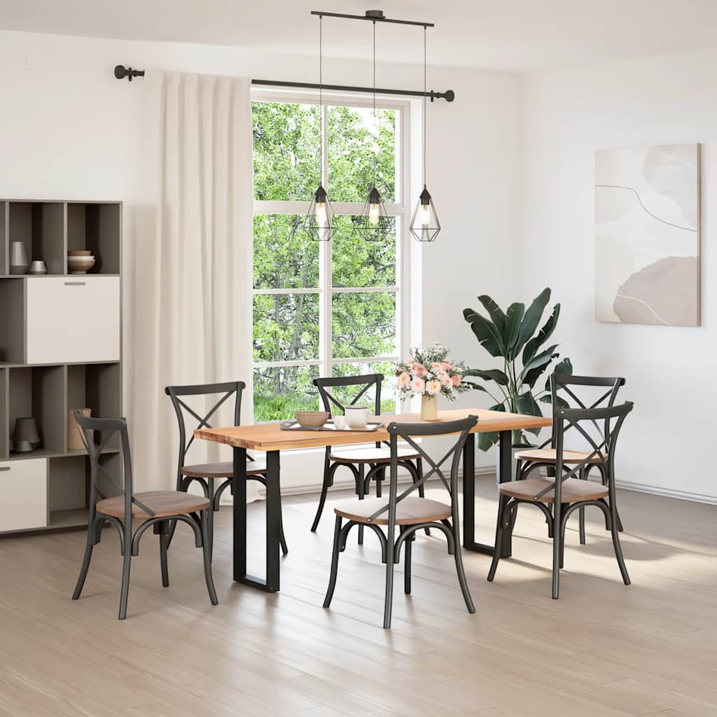 vidaXL Gambe per Tavolo Consolle a Forma di U 2 pz Nere 38x(72-73) cm Acciaio