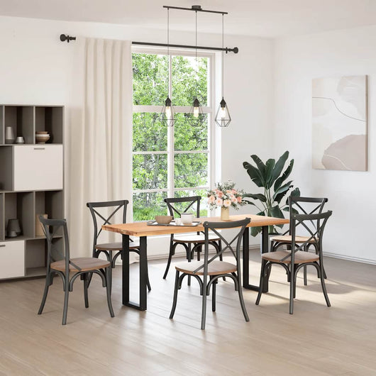 vidaXL Gambe per Tavolo Consolle a Forma di U 2 pz Nere 38x(72-73) cm Acciaio