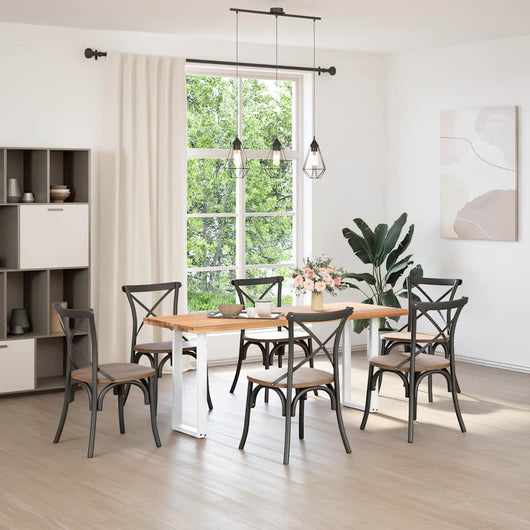 Gambe per tavolo consolle a forma di U 2 pz bianche 38x(72-73) cm in acciaio 4013173